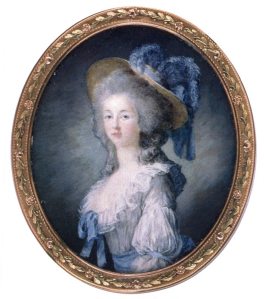 lamballe-miniature The Princess de Lamballe, Marie Antoinette's BFF, wearing a gaulle
