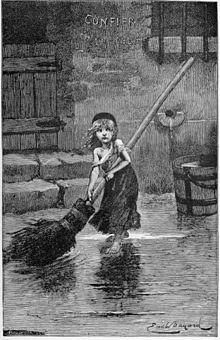Picture of Cosette from the original 1862 version. Now used, of course, in publicity for Les Mis