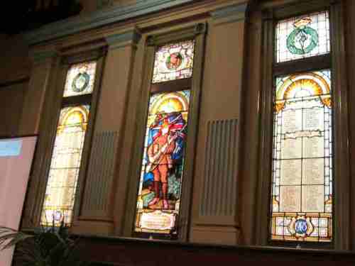 The beautiful stained glass windows in the Gryphon Gallery (where the conference was held), commemorating members of the Melbourne Teachers College (whose building this originally was) who died and served in World War I