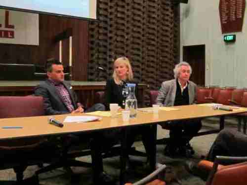 Brad Chilcott (Welcome to Australia), Serina McDuff (Asylum Seekers Resource Centre) and Robert Manne (La Trobe University)